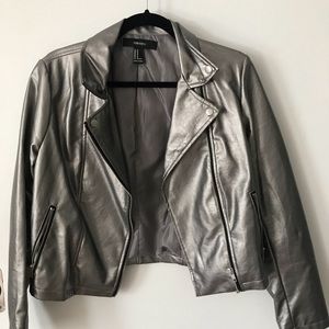 Forever 21 metallic moto jacket